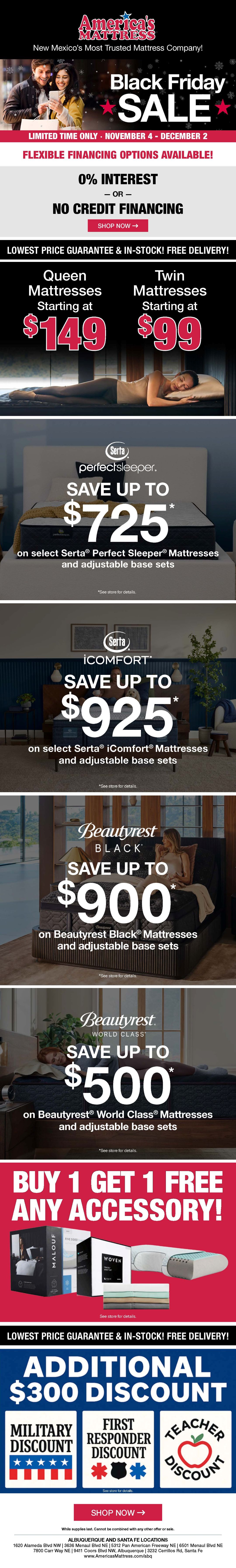America's Mattress Black Friday Sale